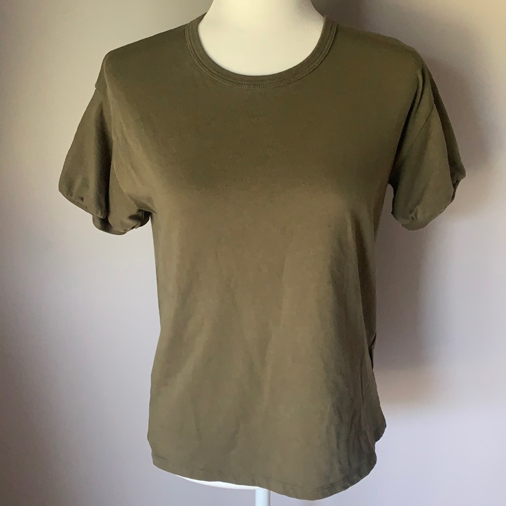 Madewell Women’s Olive Green Puff Sleeve T-shirt